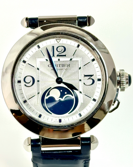 2025 Cartier Pasha De Cartier 41MM Silver Dial Leather Strap (WSPA0030)