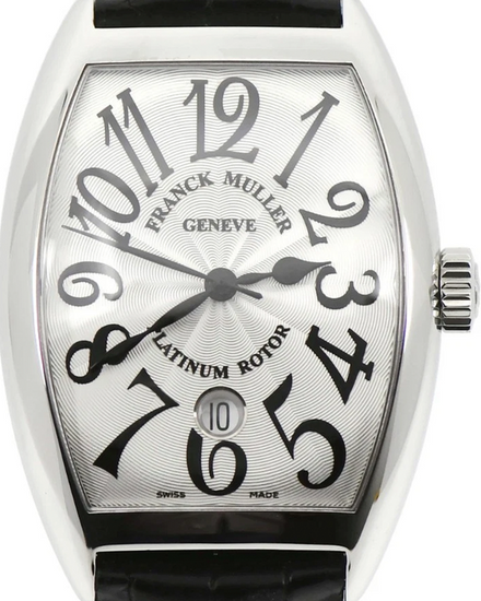 Franck Muller Tonneau Curvex 36MM Silver Dial Leather Strap (7880 SCDT)