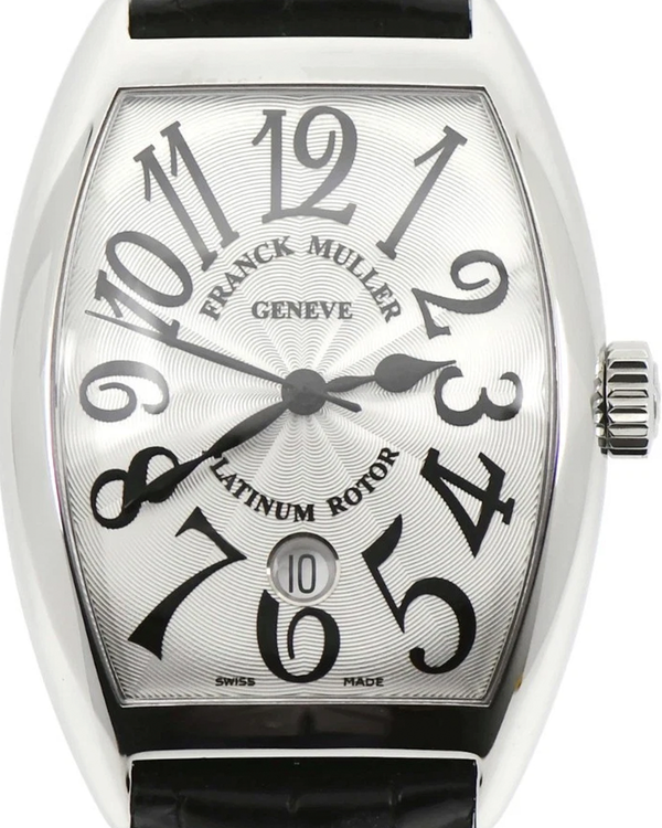 Franck Muller Tonneau Curvex 36MM Silver Dial Leather Strap (7880 SCDT)