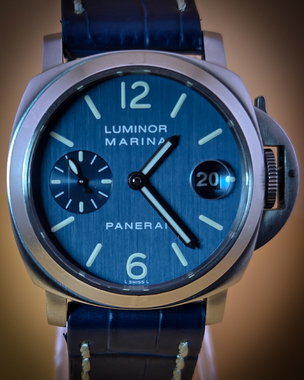 Panerai Luminor Marina 40MM Blue Dial Leather Strap (PAM00070)