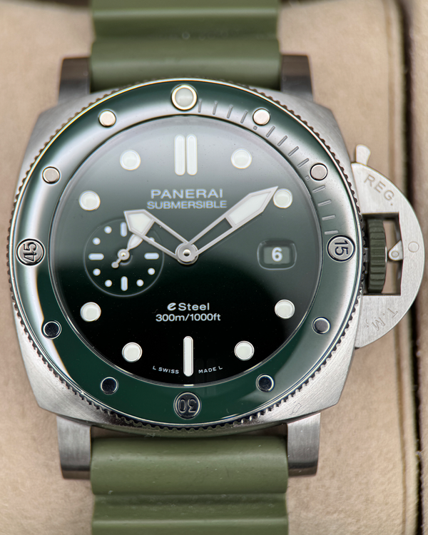 2023 Panerai Submersible QuarantaQuattro Verde Smeraldo 44MM Green Dial Textile Strap (PAM01287) (PAM01287)