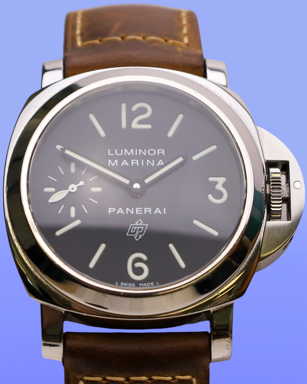 2014 Panerai Luminor Marina 44MM Black Dial Leather Strap (PAM00005)