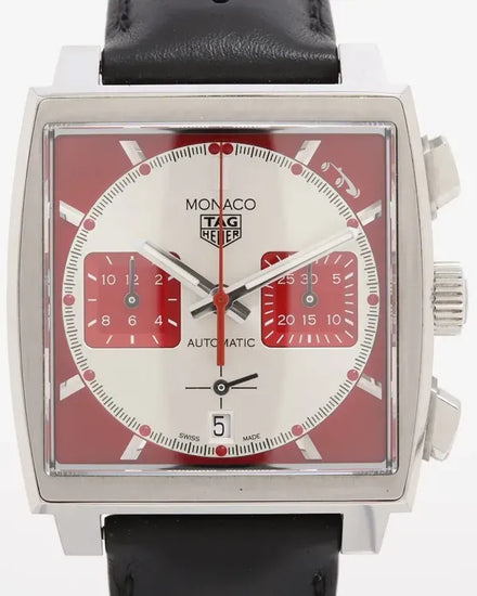 2020 Tag Heuer Monaco "Grand Prix Historique" L.E. 39MM Red Dial Leather Strap (CBL2114.FC6486)
