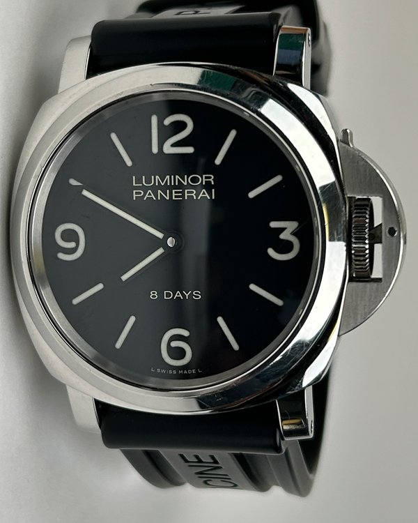(HOLD) 2019 Panerai Luminor Base 8 Days 44MM Black Dial Rubber Strap (PAM00560)