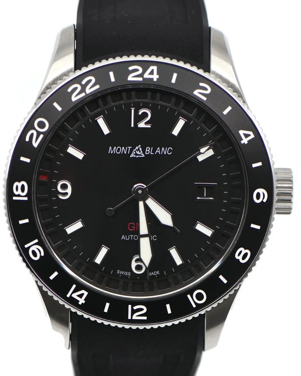 Montblanc 1858 GMT 42MM Black Dial Rubber Strap (129766)