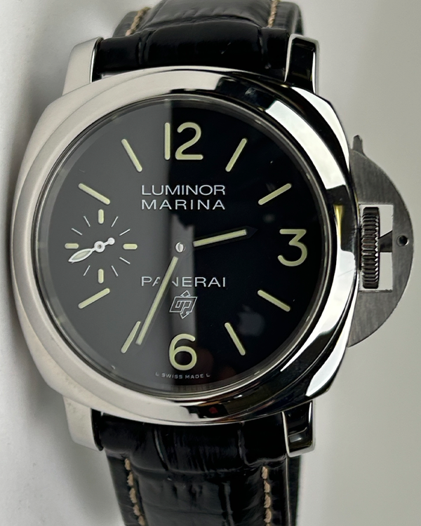 2019 Panerai Luminor Marina Logo 44MM Black Dial Leather Strap (PAM00776)