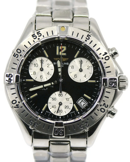 Breitling Colt Chronograph 38MM Quartz Black Dial Steel Bracelet (A53035)