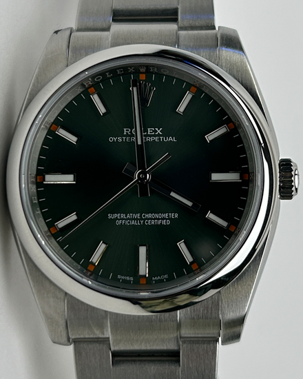 2018 Rolex Oyster Perpetual Rolex Oyster Perpetual 34MM Green Dial Oyster Bracelet (114200)