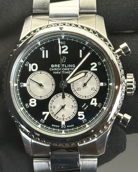 2021 Breitling Navitimer 8 B01 Chronograph 43MM Black Dial Steel Bracelet (AB0117131B1A1)
