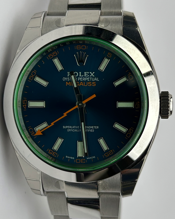 (HOLD) 2023 Rolex Milgauss 40MM Blue Dial Oyster Bracelet (116400GV)