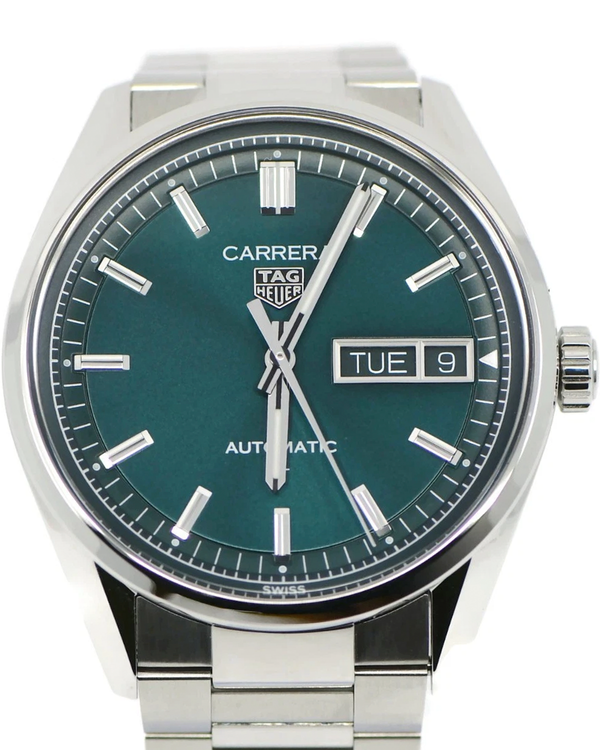 2025 Tag Heuer Carrera Day-Date 41MM Green Dial Steel Bracelet (WDA2115.BA0043)