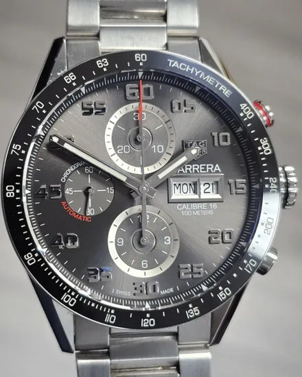 2021 Tag Heuer Carrera Calibre 16 43MM Anthracite Dial Steel Bracelet (CV2A1U.BA0738)