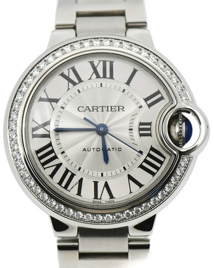 2018 Cartier Ballon Bleu 33MM Silver Dial Steel Bracelet (W4BB0016)