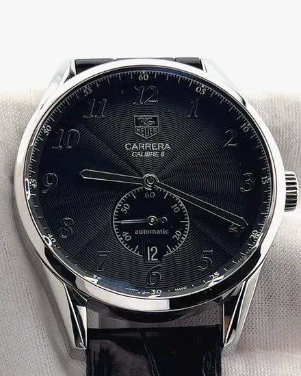 2012 TAG Heuer Carrera Calibre 6 39MM Black Dial Leather Strap (WAS2110.FC6180)