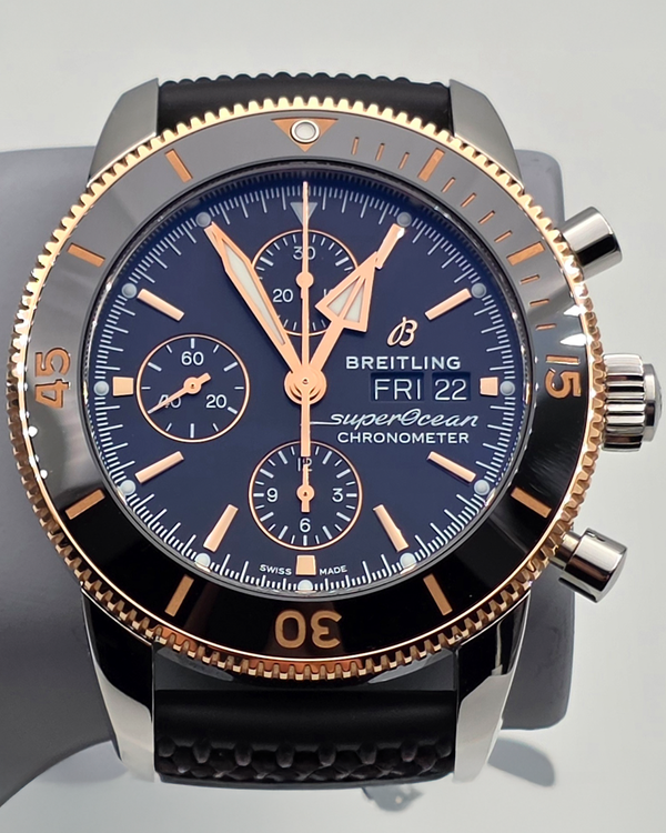 2025 Breitling Superocean Heritage Chronograph 44MM Black Dial Rubber Strap (U13313121B1S1)