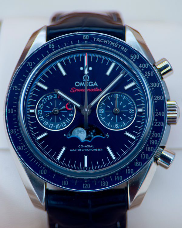 Omega Speedmaster Moonphase 44MM Blue Dial Leather Strap (304.33.44.52.03.001)