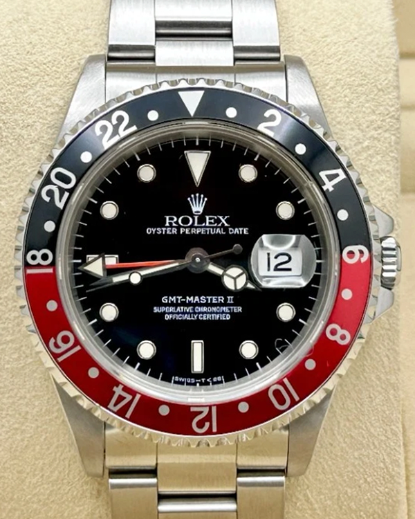 1995 (W Serial) Rolex GMT-Master II "Coke" 40MM Black Dial Steel Bracelet (16710)