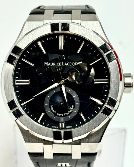 2025 Maurice Lacroix Aikon Mercury 44MM Skeleton Dial Leather Strap (AI6088)