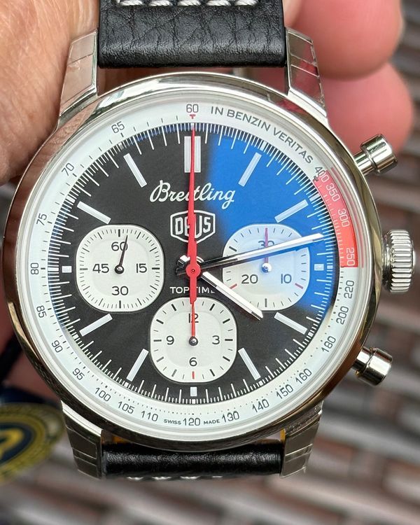 2025 Breitling Top Time B01 "Deus" 41MM Black Dial Leather Strap (AB01765A1B1X1)