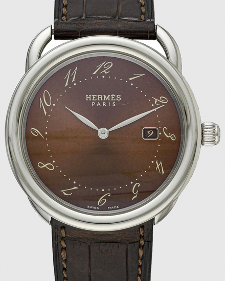 Hermès Arceau 38MM Quartz Brown Dial Leather Strap (AR5.710)