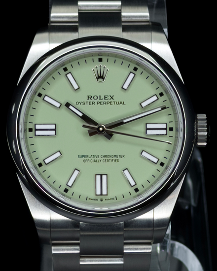 2025 Rolex Oyster Perpetual 41MM Pistachio Dial Oyster Bracelet (134300)