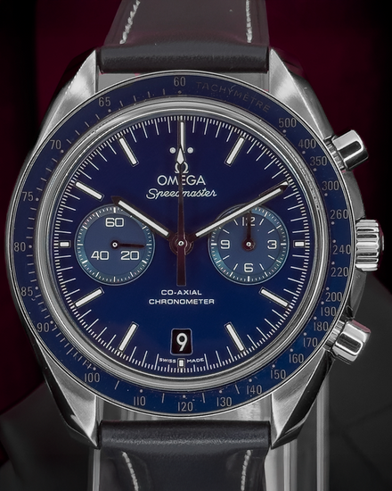2025 Omega Speedmaster Two Counters 44.25MM Blue Dial Leather Strap (311.93.44.51.03.001)