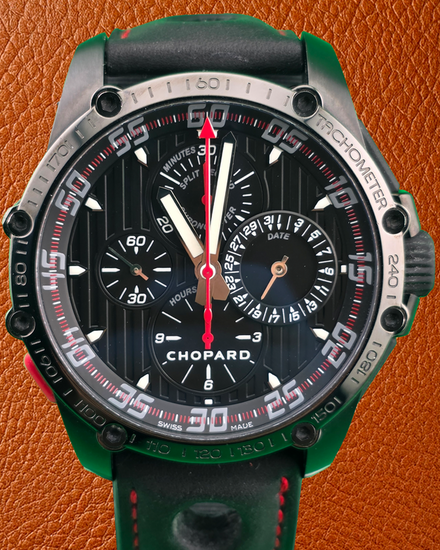 2018 Chopard Classic Racing Superfast Split Second L.E. 45MM Black Dial Leather Strap (168542-3001)