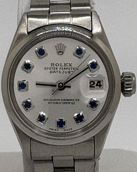 Rolex Oyster Perpetual Lady Date 26MM Aftermarket Silver Dial Oyster Bracelet (6519)