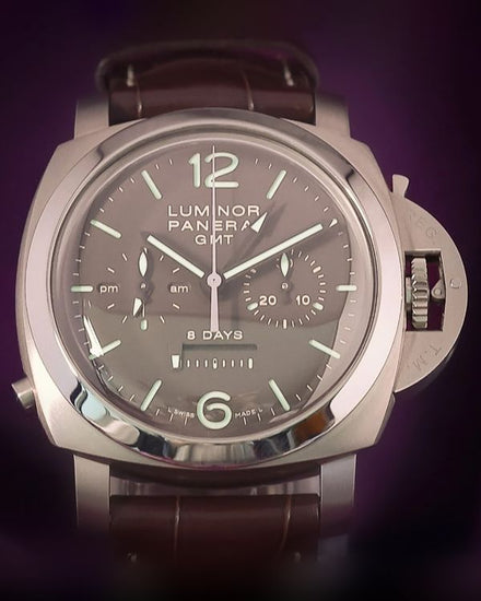 2014 Panerai Luminor 1950 8 Days Chrono Monopulsante 44MM Brown Dial Leather Strap (PAM00311)