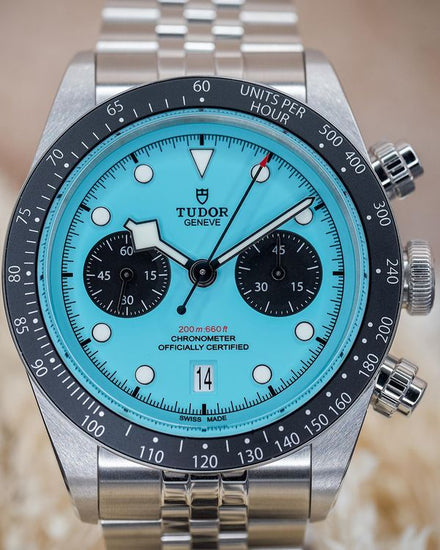 2025 Tudor Black Bay Chrono 41MM Turquoise "Flamingo" Dial Jubilee Bracelet (79360N)