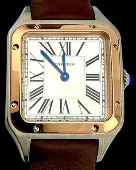 2024 Cartier Santos Dumont 27.5MM Quartz Silver Dial Leather Strap (W2SA0020)