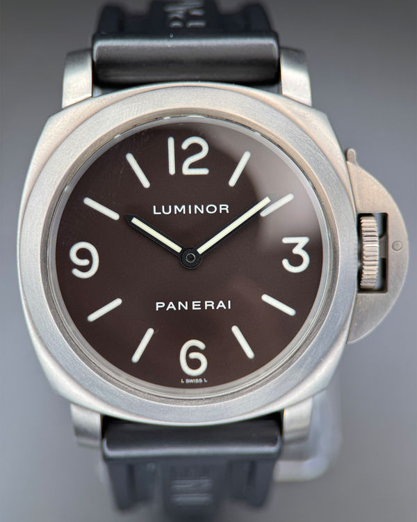 Panerai Luminor Base 44MM Brown Dial Rubber Strap (PAM00116)