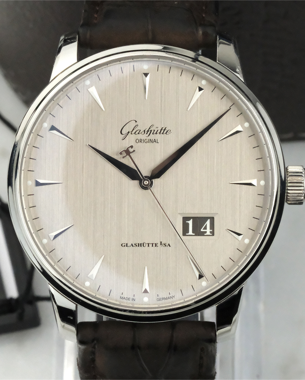 Glashütte Original Senator Excellence Panorama Date 42MM White Dial Leather Strap (1-36-03-05-02-51)
