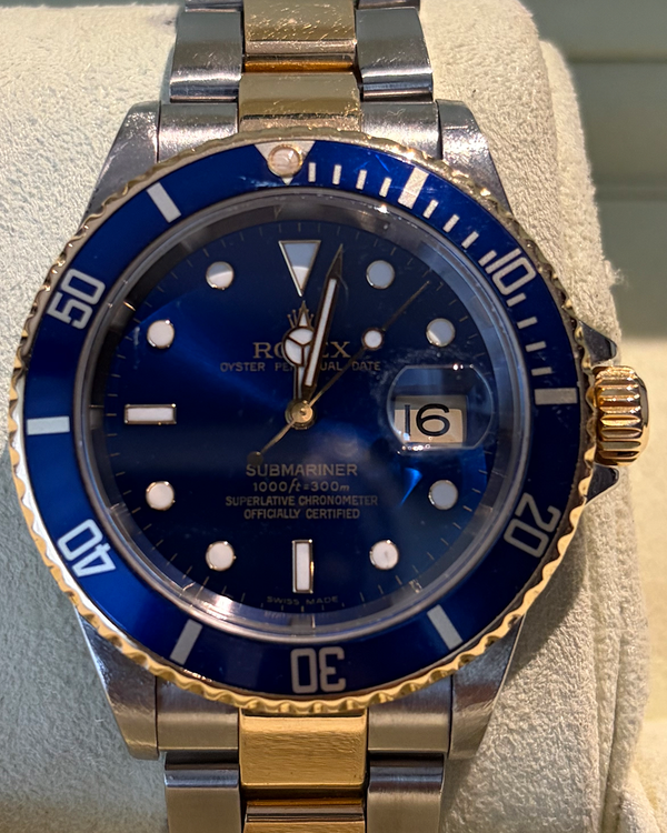 2004 Rolex Submariner Date "Bluesy" 40MM Blue Dial Two-Tone Oyster Bracelet (16613)