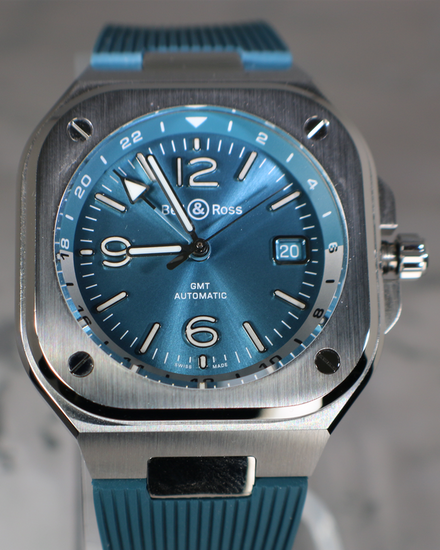 2024 Bell & Ross BR 05 GMT Sky Blue L.E. 41MM Blue Dial Rubber Strap (BR05G-PB-ST/SRB)