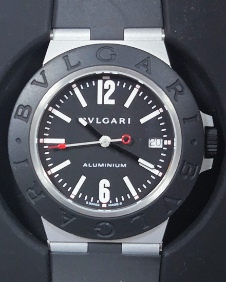 2025 Bvlgari Aluminum 40MM Black Dial Rubber Strap (103445)