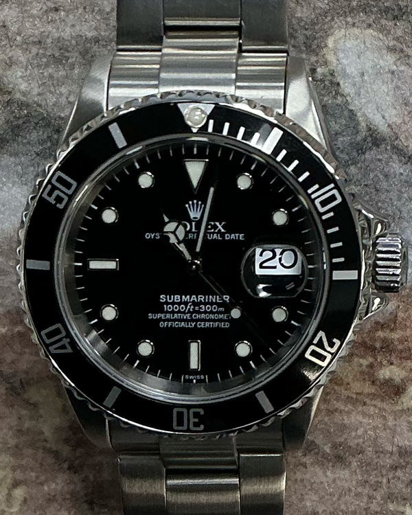 1999 Rolex Submariner Date 40MM Black "Swiss Only" Dial Oyster Bracelet (16610)