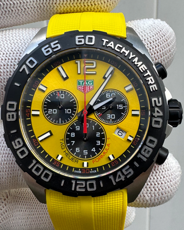 2025 TAG Heuer Formula 1 43MM Quartz Yellow Dial Rubber Strap (CAZ101AM.FT8054)