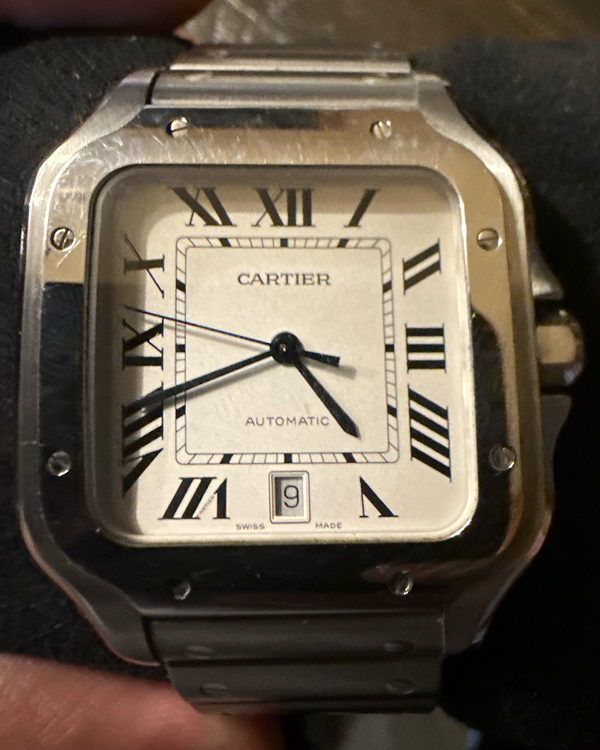 Cartier Santos De Cartier 39.8MM Silver Dial Steel Bracelet (4072)