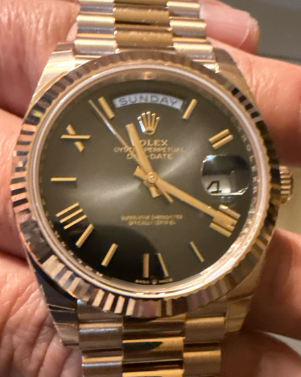 2025 Rolex Day-Date 40MM Slate "Ombré" Dial Rose Gold President Bracelet (228235)