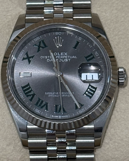 2022 Rolex Datejust "Wimbledon" 36MM Slate Dial Jubilee Bracelet (126234)
