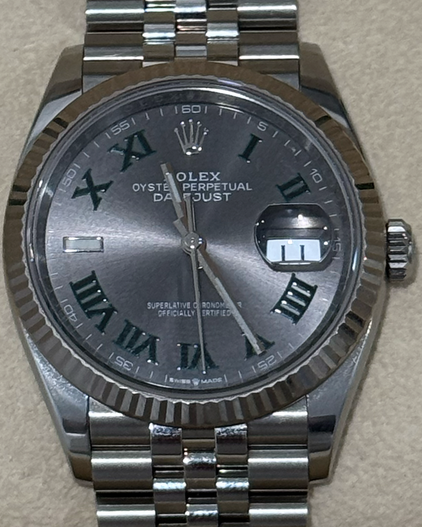 2022 Rolex Datejust "Wimbledon" 36MM Slate Dial Jubilee Bracelet (126234)