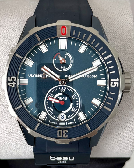 2024 Ulysse Nardin Marine "Beau Lake" L.E. 44MM Blue Dial Rubber Strap (1183-170LE 3A BEAU/3A)