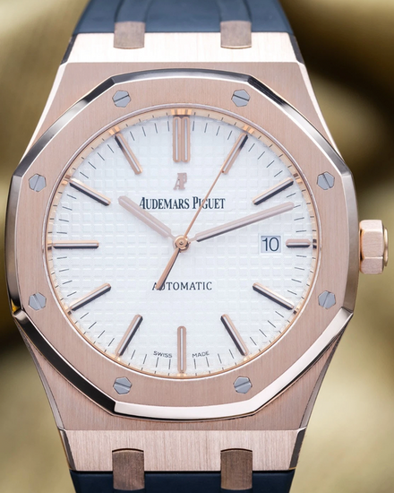 2015 Audemars Piguet Royal Oak 41MM Silver Dial Rubber Strap (15400OR.OO.D088CR.01)