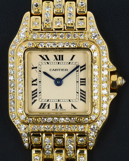 Cartier Panthère De Cartier 22MM Quartz White Dial Yellow Gold Bracelet (WJPN0059)