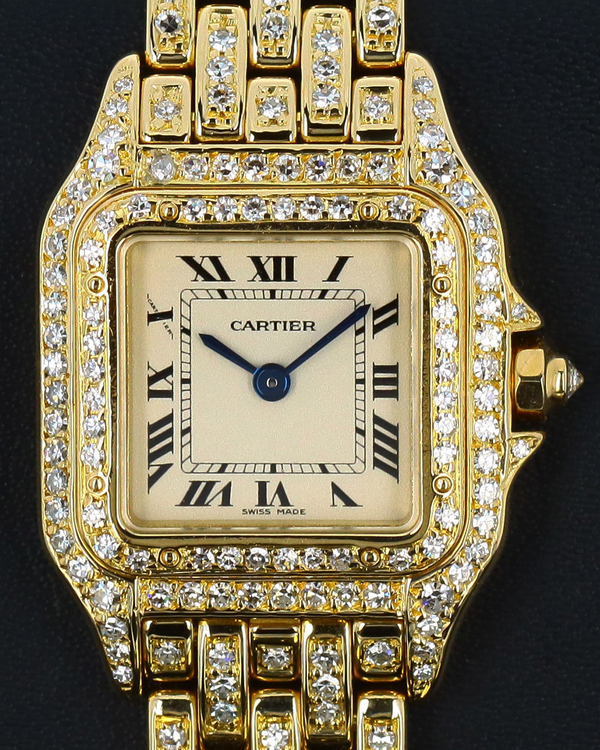Cartier Panthère De Cartier 22MM Quartz White Dial Yellow Gold Bracelet (WJPN0059)