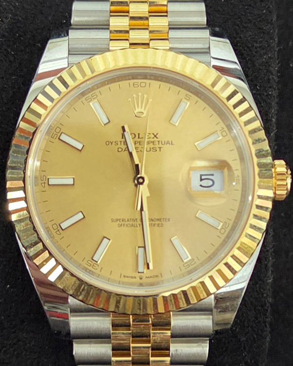 2024 Rolex Datejust 41MM Champagne Dial Two-Tone Jubilee Bracelet (126333)