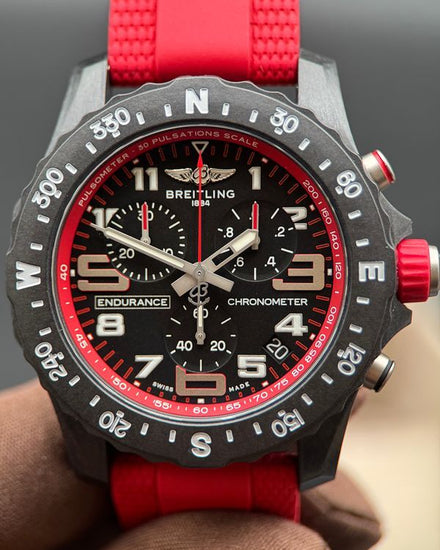 2025 Breitling Endurance Pro 44MM Quartz Black Dial Rubber Strap (X82310)