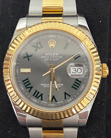 2014 Rolex Datejust II "Wimbledon" 41MM Slate Dial Two-Tone Oyster Bracelet (116333)