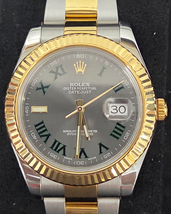 2014 Rolex Datejust II "Wimbledon" 41MM Slate Dial Two-Tone Oyster Bracelet (116333)